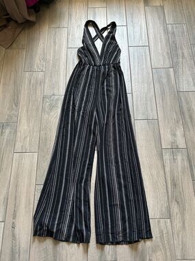 Lani Black Striped Wide-Leg Jumpsuit